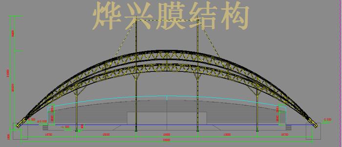 吉安學(xué)?？磁_膜結(jié)構(gòu)施工 (4)